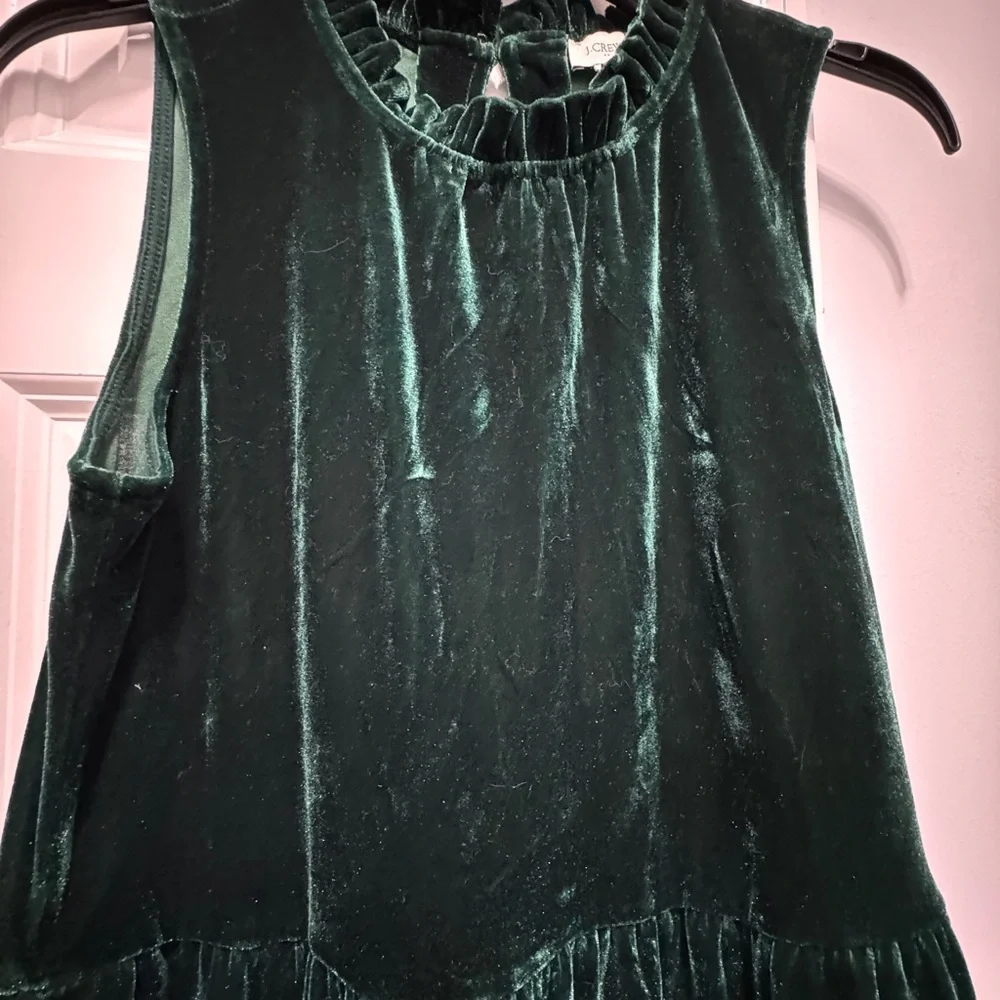 J.crew size 4 sleeveless midi green velvet dress